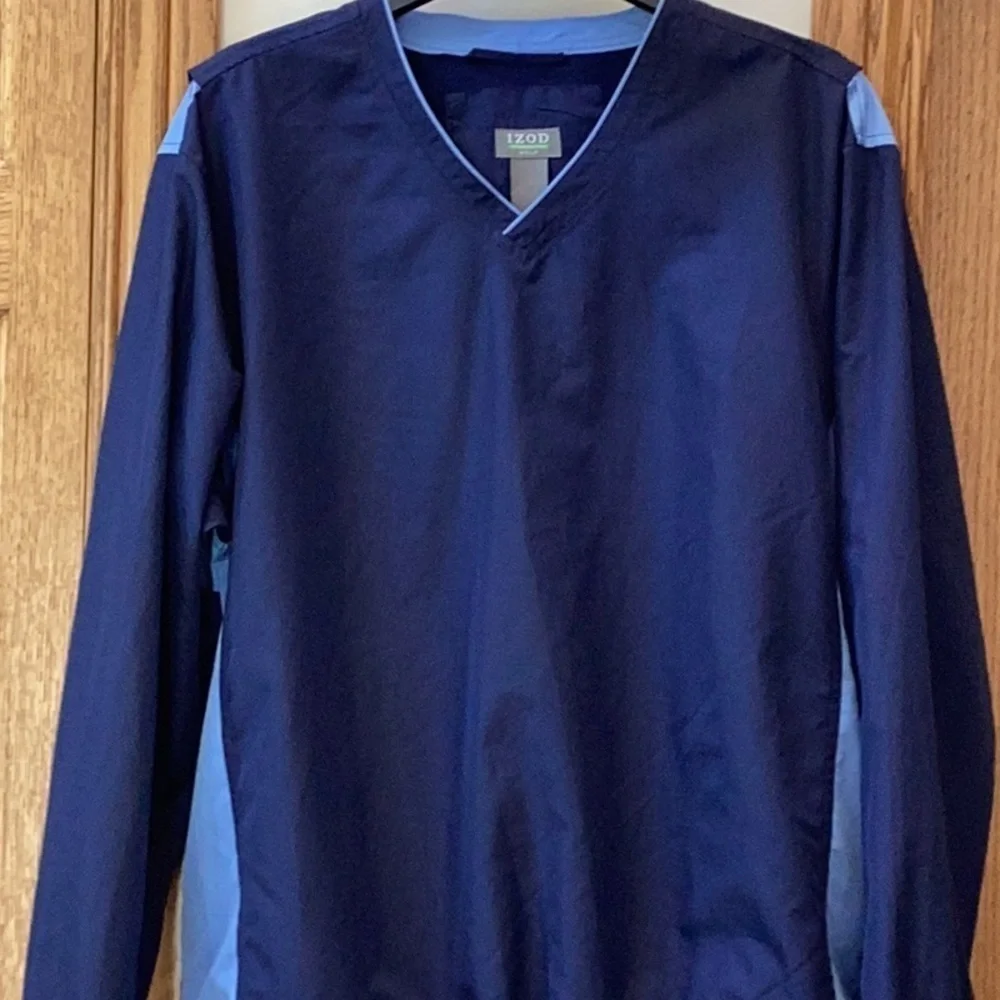 IZOD golf pullover, windbreaker. Navy and light blue. Men’s size medium